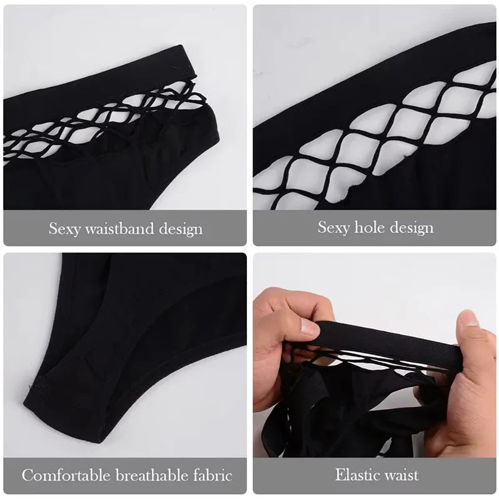 Women Lingerie Underpants Sexy G-string Thongs Cotton Women Panties Hollow Out Slip Femme Plus Size S-XXL Underwear Thongs