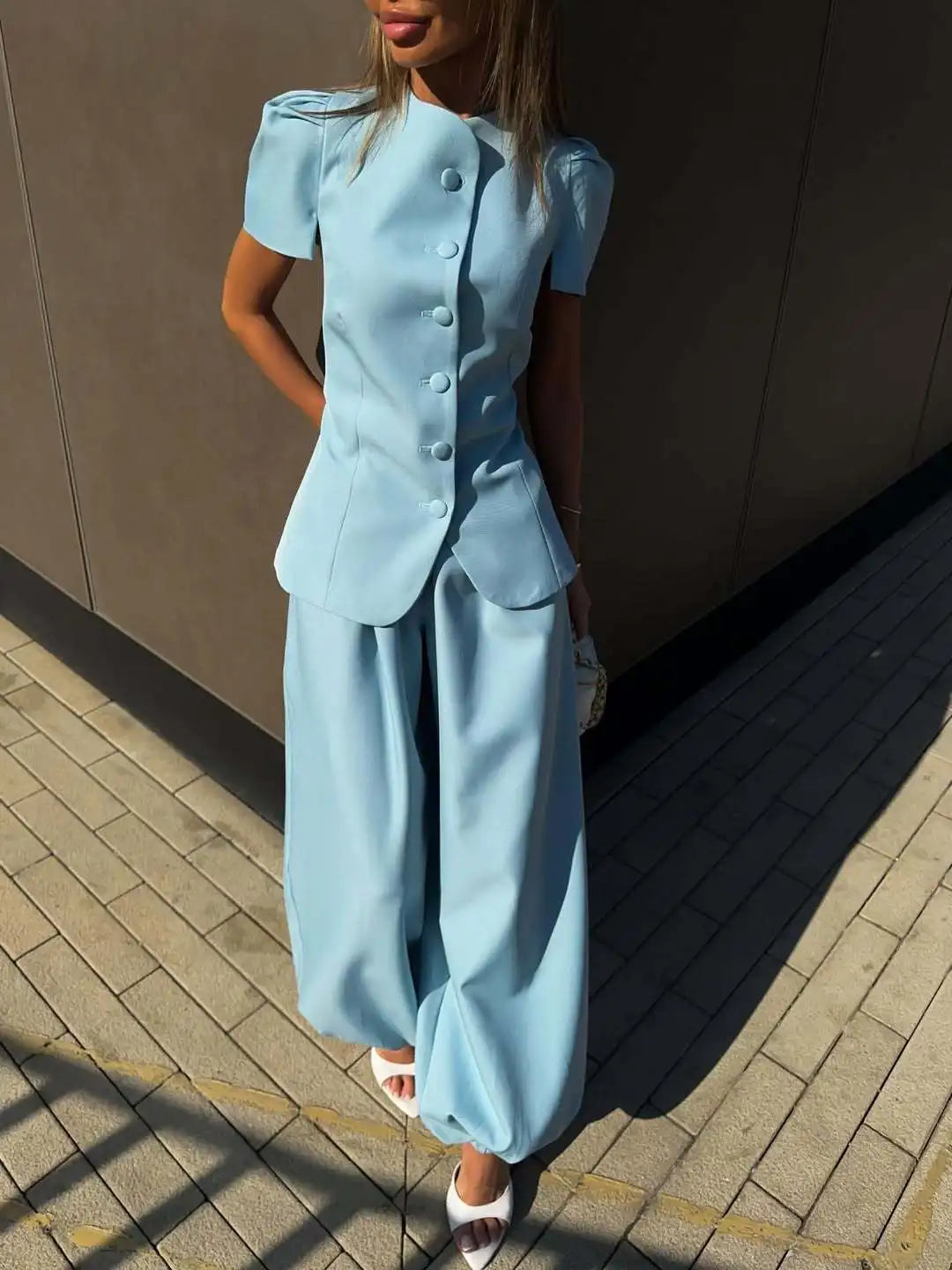 Women's Matching Sets 2026 New Fashion Elegant Jacket Top Loose High Waist Casual Trousers Women's Lingerie Sets 2 Pieces Set