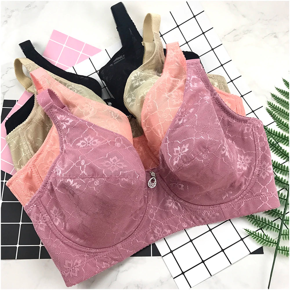 Huge Women Bra Size 38-54 Full Cup D E F G Cotton Lingerie Sexy Lace Minimizer Push Up Top Padded Underwire Bralette Underwear