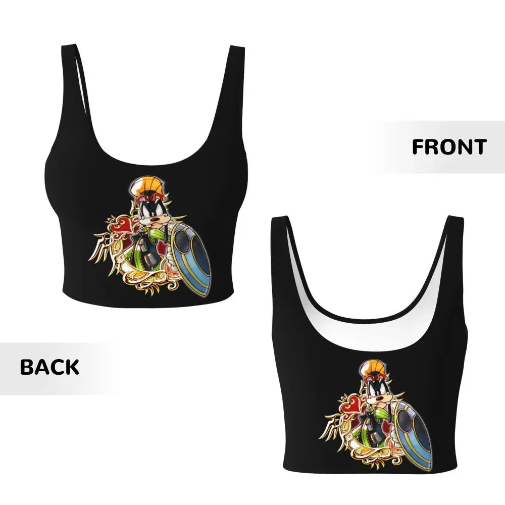 Custom Goofy Cartoons High Impact Sports Bras for Women Mangas Seamless Workout Running Crop Tank Tops