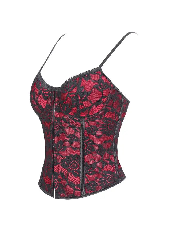 Front buttoned padded bra with steel frame for ladies  plunging tight fitting top Corset