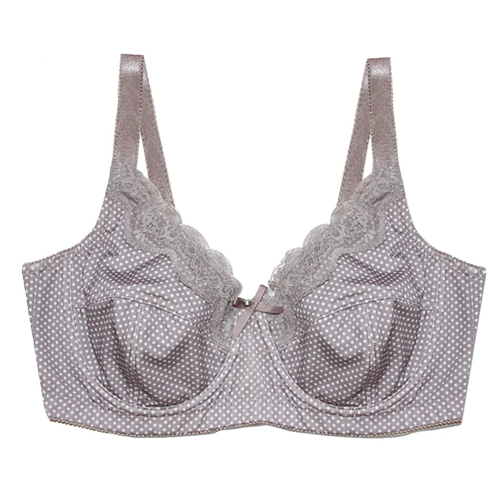 Mierside D0295 Fashion Polka Dot Women's Bra Plus size Bra Lingerie Gray/Black/Brown C/D/DD/DDD/E/F/G