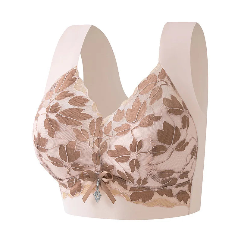 Women's Seamless Bras Lace Sexy Lingerie Bra Anti-Sagging Large Size Underwear Comfortable Breathable Non Steel Ring Vest Bra