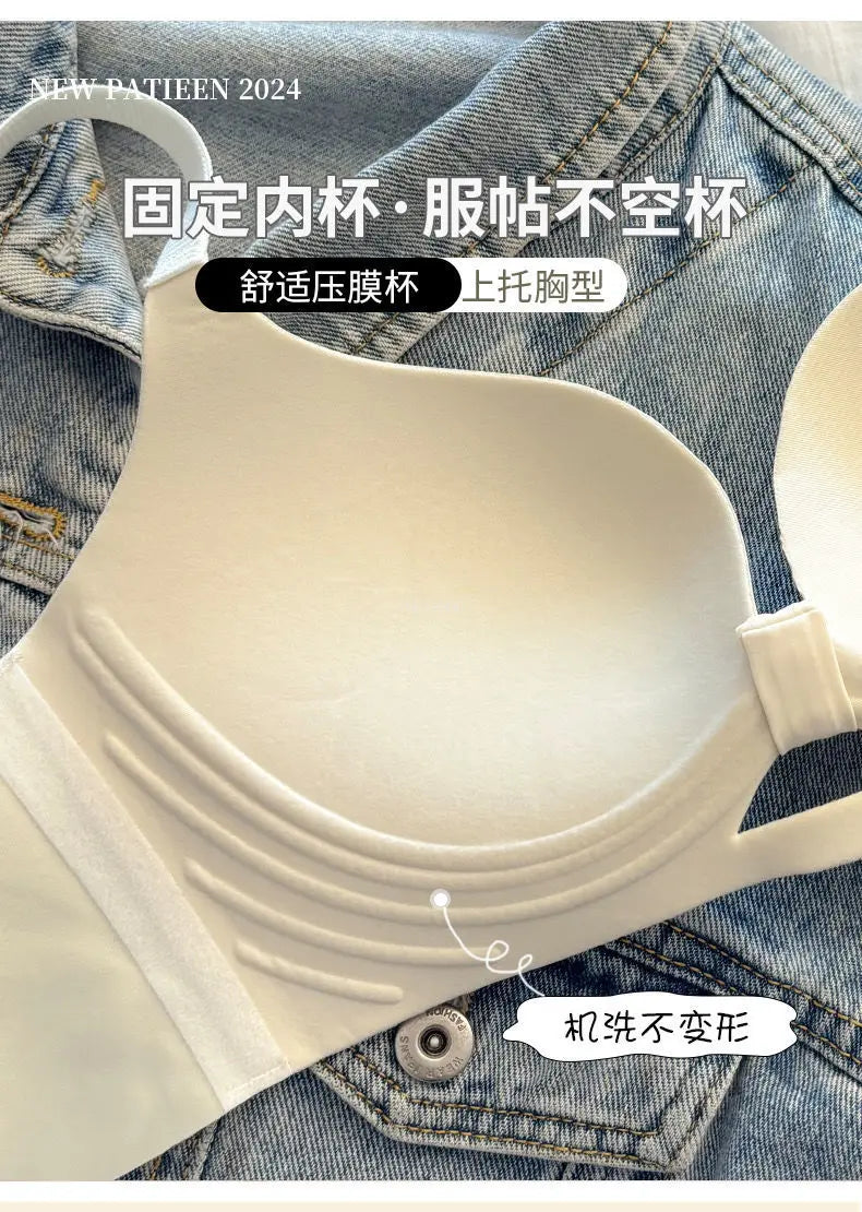 Strapless Push Up Bra for Small Bust - Lift Enhance Anti-Sag Side Coverage Wireless Comfort Convertible T-Shirt Bra A-C Cup