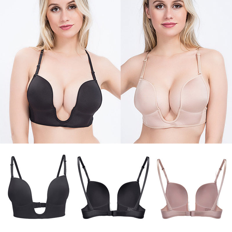 Deep U-Shaped Plunge Bra Lift Up Low Back Wirefree Bra Women Underwear Women's U-Shaped Sexy Lingerie For Backless Dress