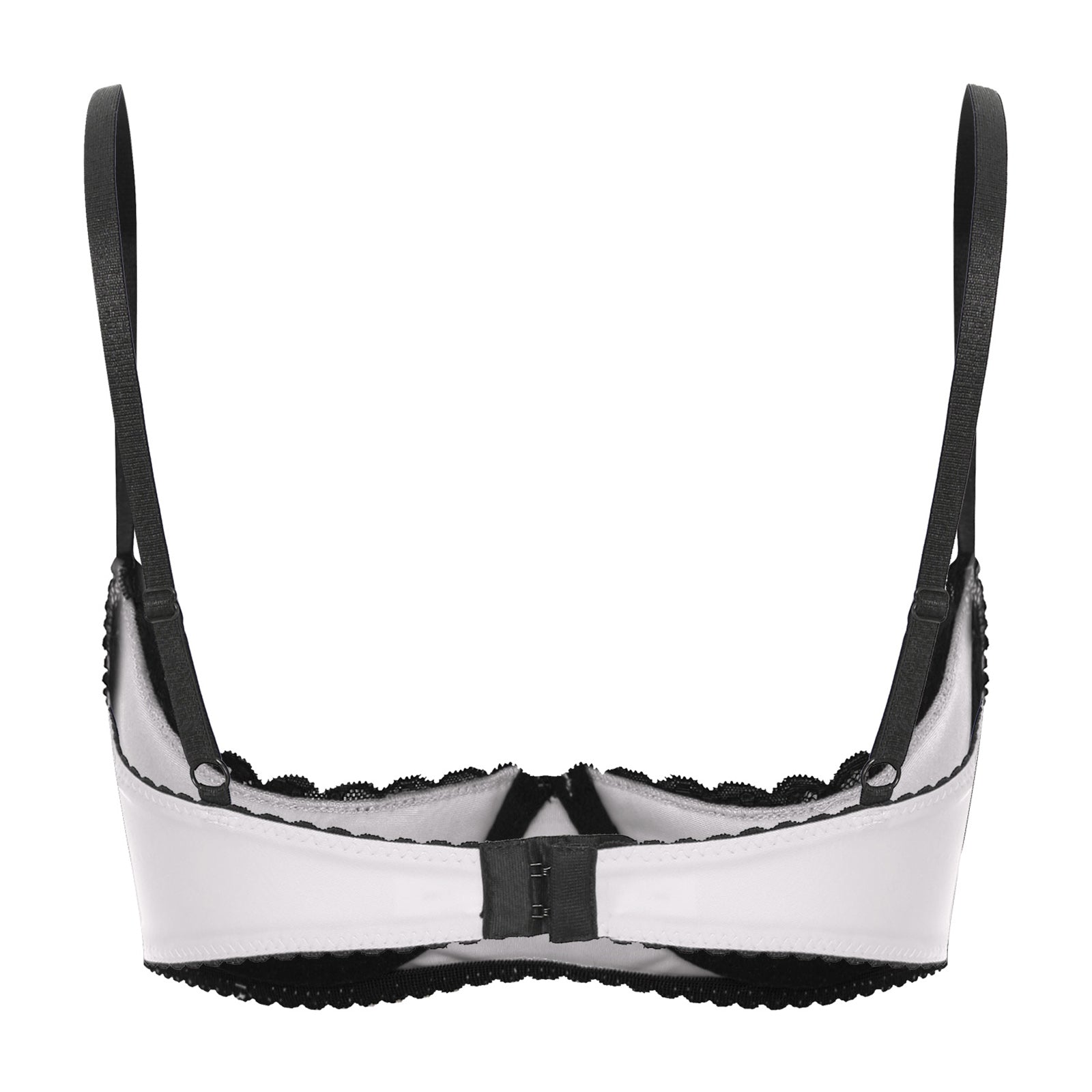 Sexy Womens Half Cup Underwire Bra Lace Push Up Open Chest Balconette Hot Bra Underwear Bare Exposed Breast Underwire Brassiere