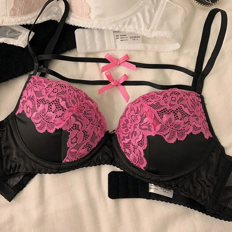 Lace Bras Set for Womens Summer Thin Breathable Bras Sexy Lingerie & Underwear  Adjustable Shoulder Strap Inner Padded Bralette
