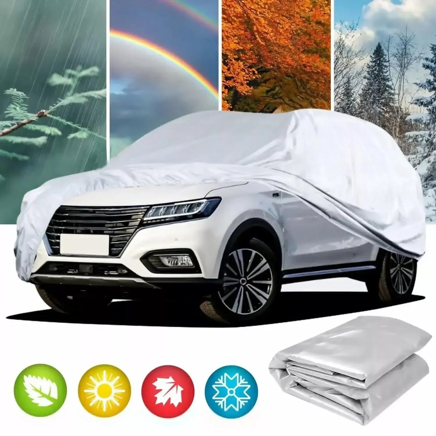 Universal Full Car Cover Portable Outdoor Waterproof UV Protection Anti-Scratch Resistant Car Clothing Auto Dust Cover Accessory