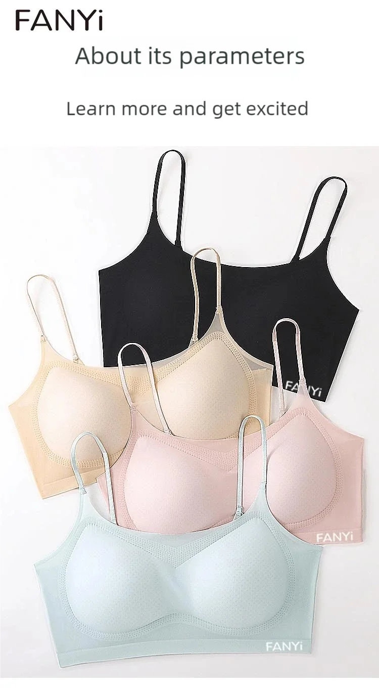 A thin, breathable and comfortable women's bra with a slim shoulder strap, featuring a beautiful back and a small chest