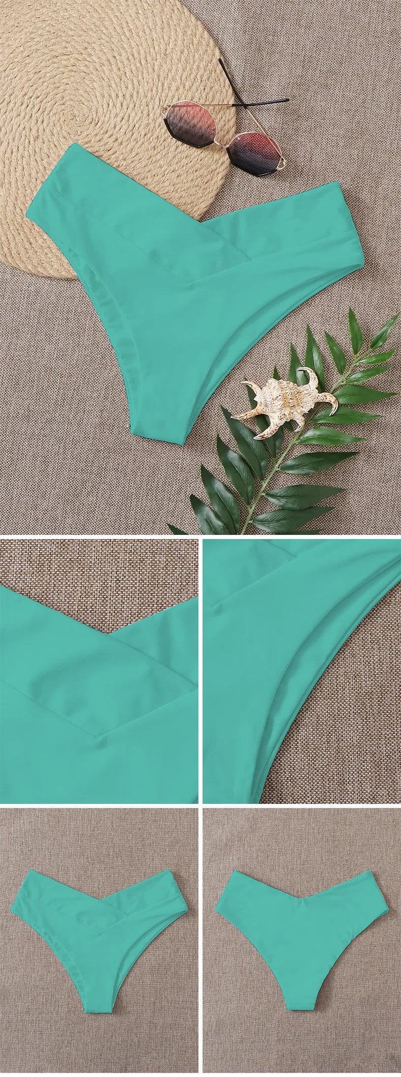 Solid Color Swimwear Women Briefs Bikini Bottom Brazilian Thong Swimsuit Classic Cut Bottoms Biquini Swim Short Ladies Swimsuit