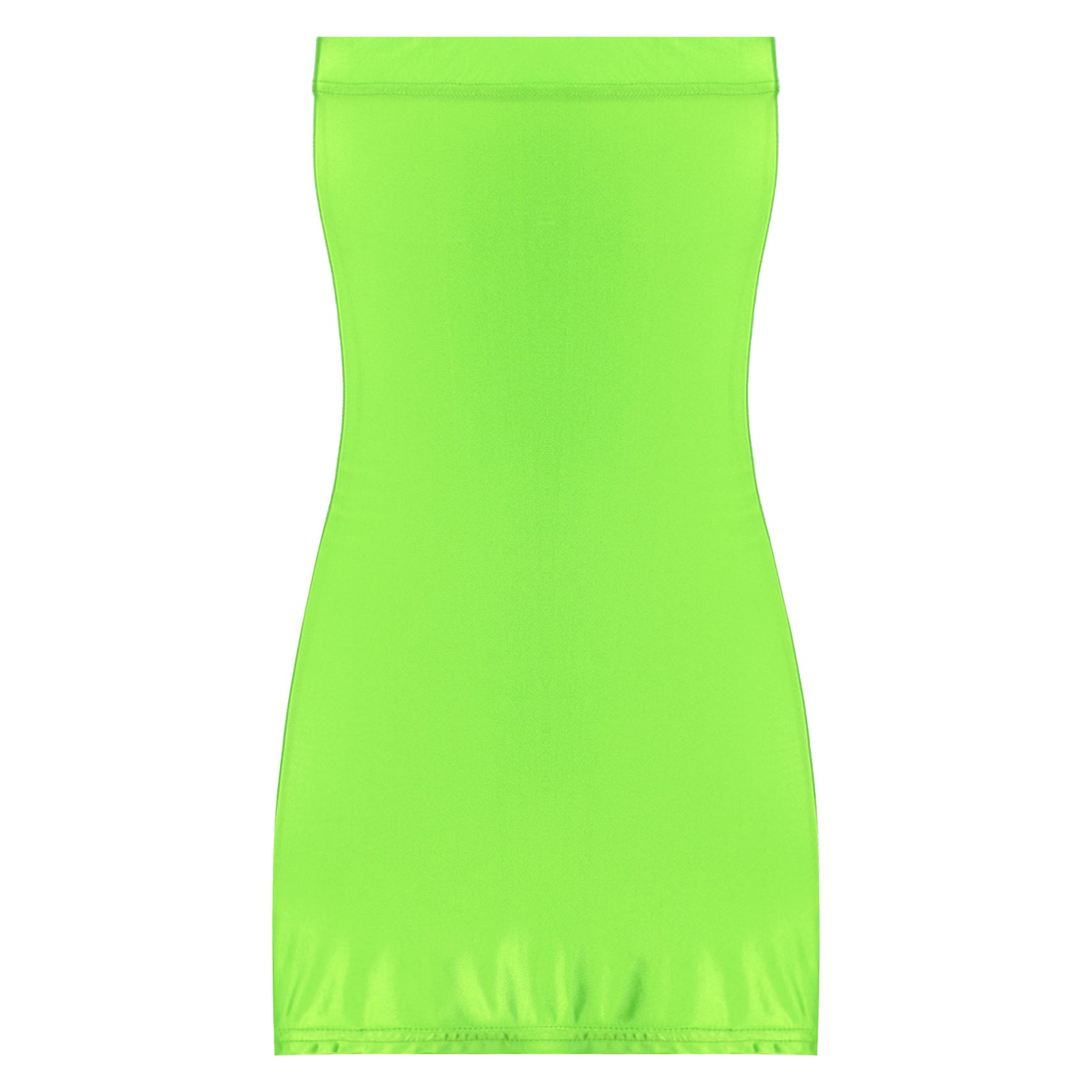 Women's Strapless Bodycon Dress Sleeveless Transparent Tight Pencil Dress Oil Glossy Package Hip Sheer Mini Dresses Clubwear