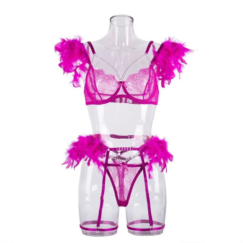 Langerie Bilizna Sexy Lingerie Outfit Vulgar Female Underwear Set for Women Clothes Sex Bіdzna Z Video Access Women's Langgery