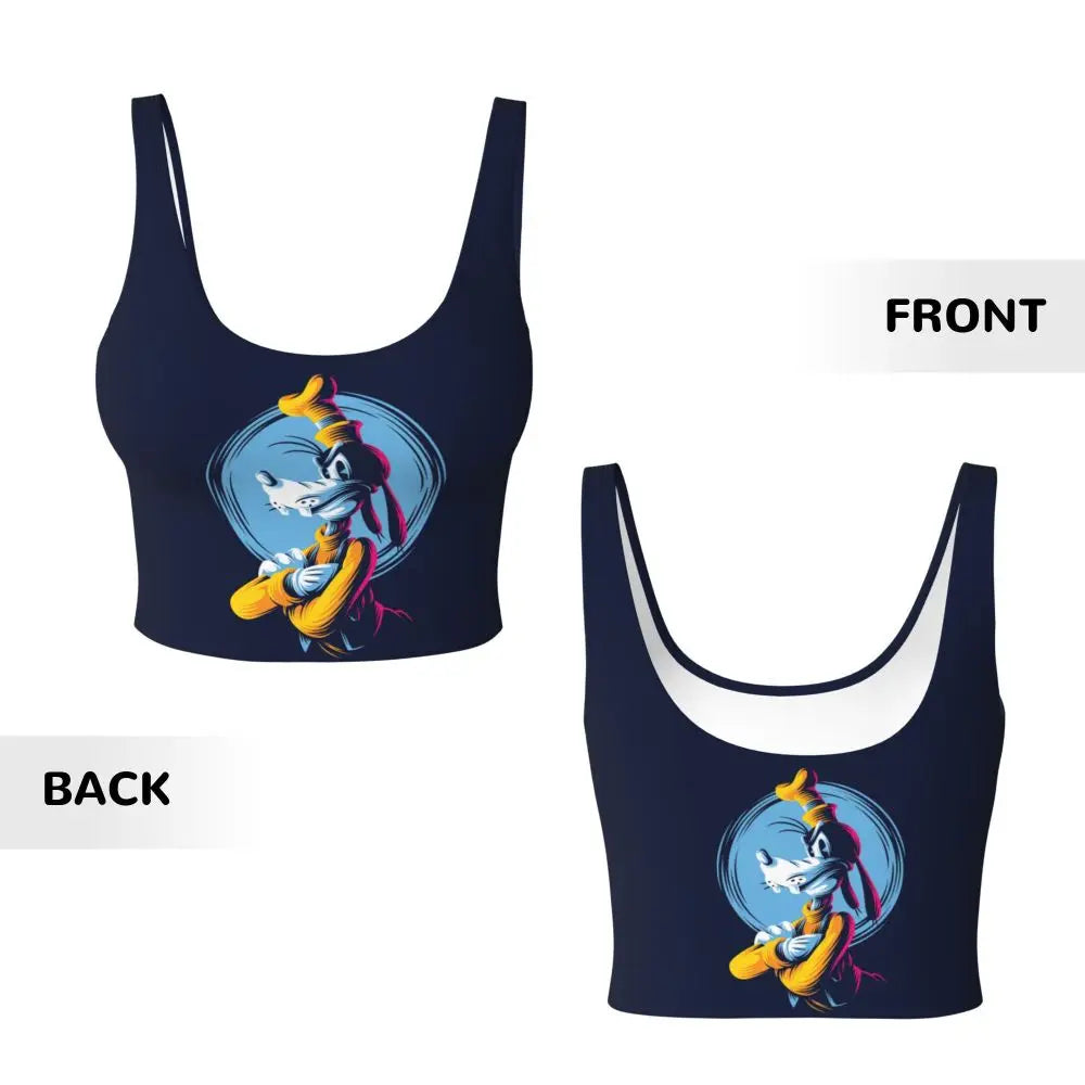Custom Goofy Cartoons High Impact Sports Bras for Women Mangas Seamless Workout Running Crop Tank Tops
