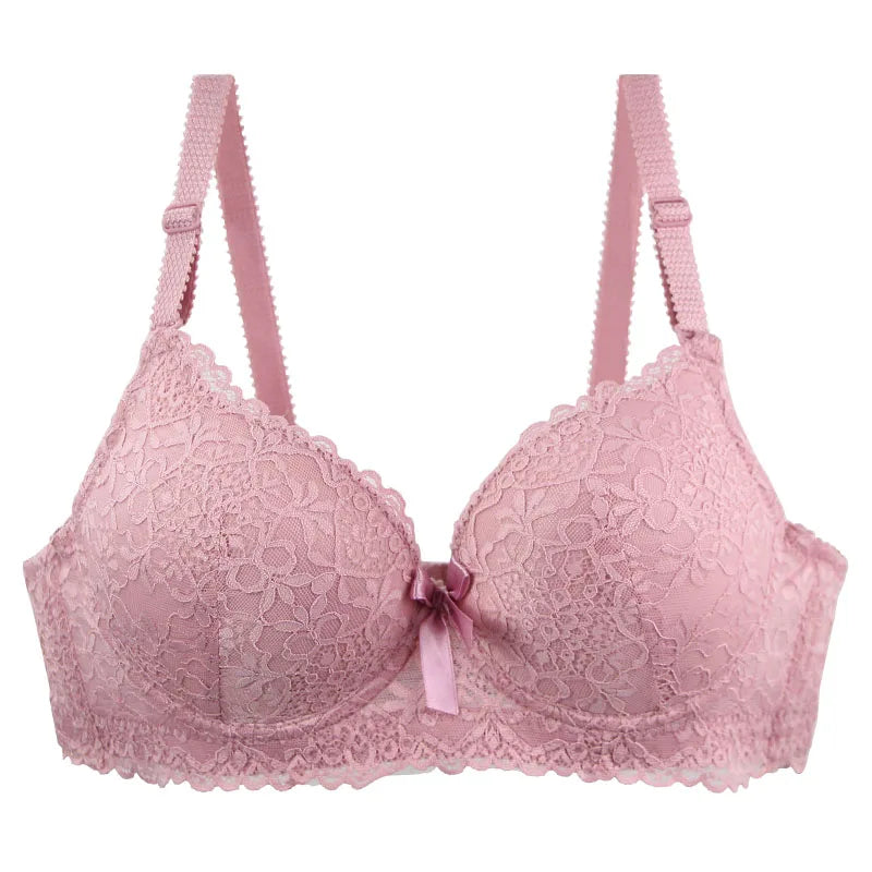 2025 New Push Up Bras Set Pink Gray Blue Beige Burgundy Black Underwear For Women Floral Bow BC Cup Lingerie