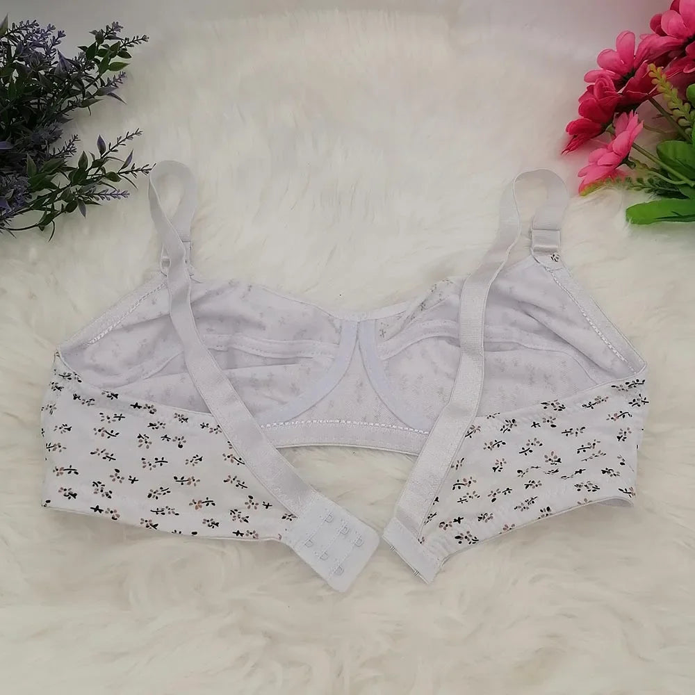Printing Floral unlined cotton bra comfortable bras for women push up Seamelss underwear sexy lingerie plus size bra 34B-46C C32