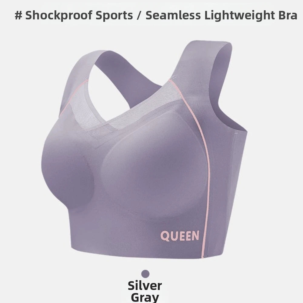 Soft Elastic Traceless Wireless V Bra Mesh V Neck Gathered Breasts Seamless Bras Shockproof Lingerie Push Up Underwear Running