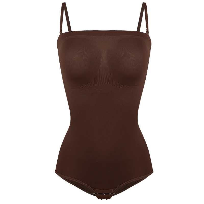 Strapless Shapewear Bodysuit Off the Shoulder Seamless Tummy Control Body Shaper Removable Shoulder Strap Sexy Leotard