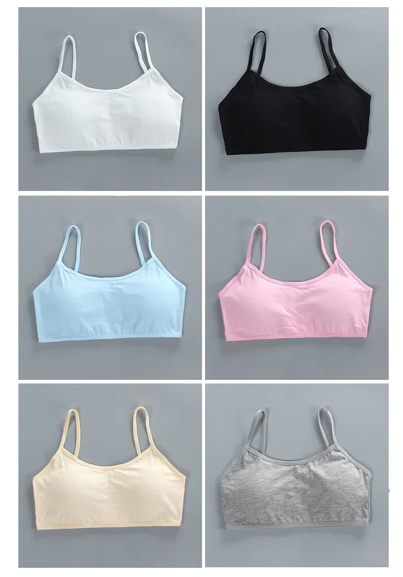 Wireless Comfortable Sports Bra Vest for Teenage Girls Student Kids Young Children Solid Small Underwears Underclothes