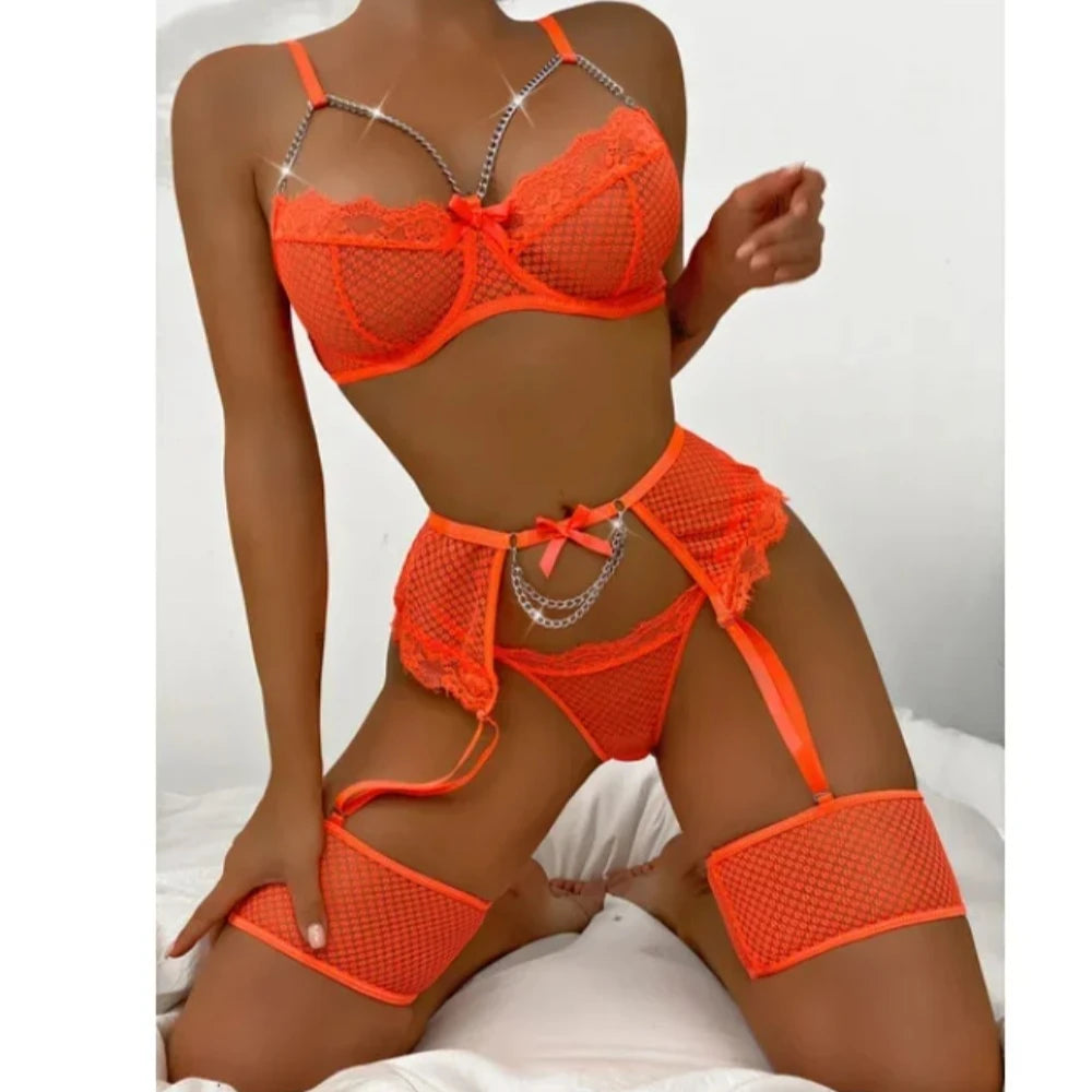 Lingerie Underwear Bras Sets Lace Garter Lingerie Women Intimates 2025 Underwire Bra And Panty Thongs Ladies Underwear Set