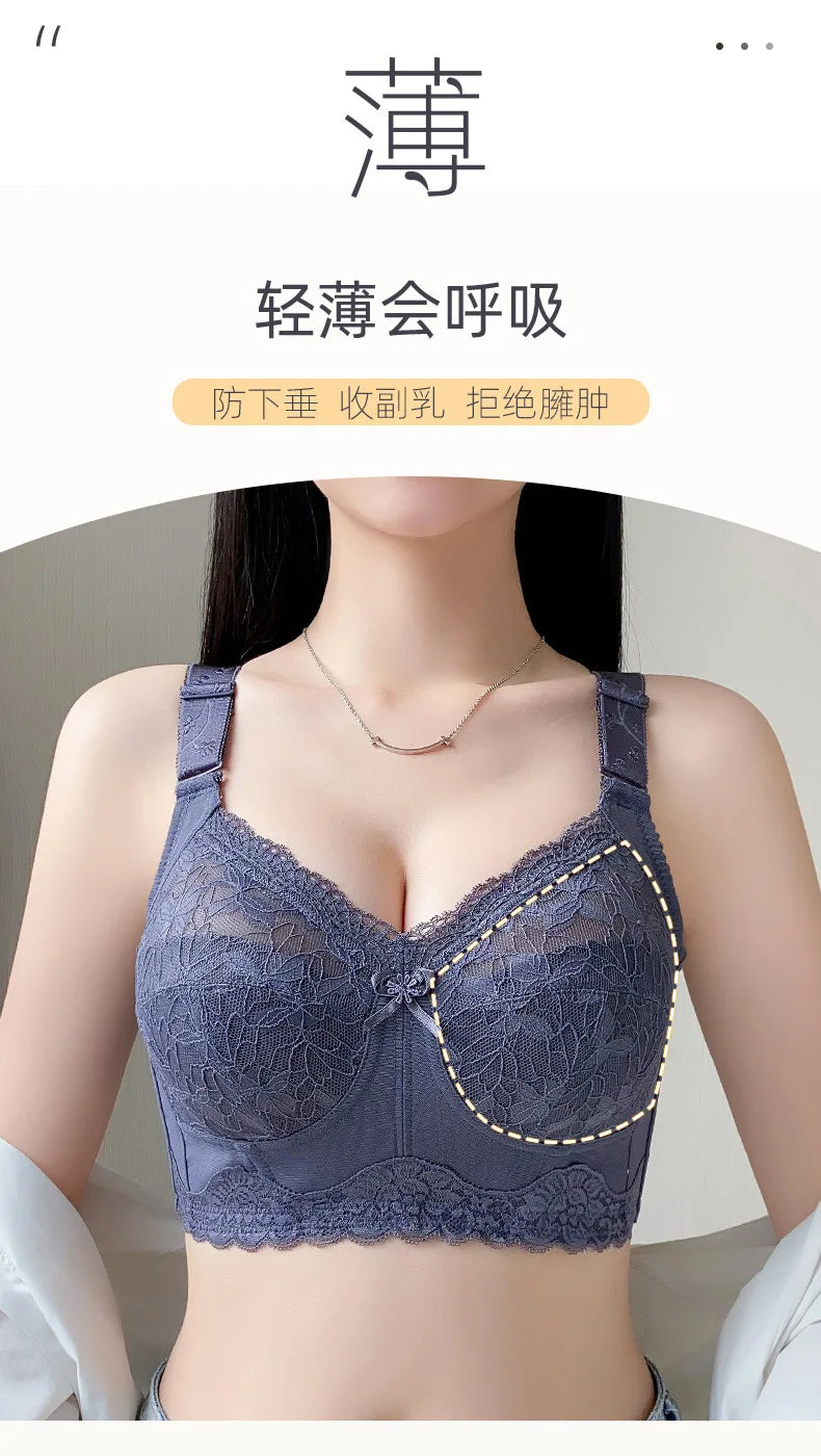 Wireless Large Size Lifting & Supportive Bra for Women Anti-Sag Adjustable Slimming Comfort 75 80 85 90 95 B C D E F