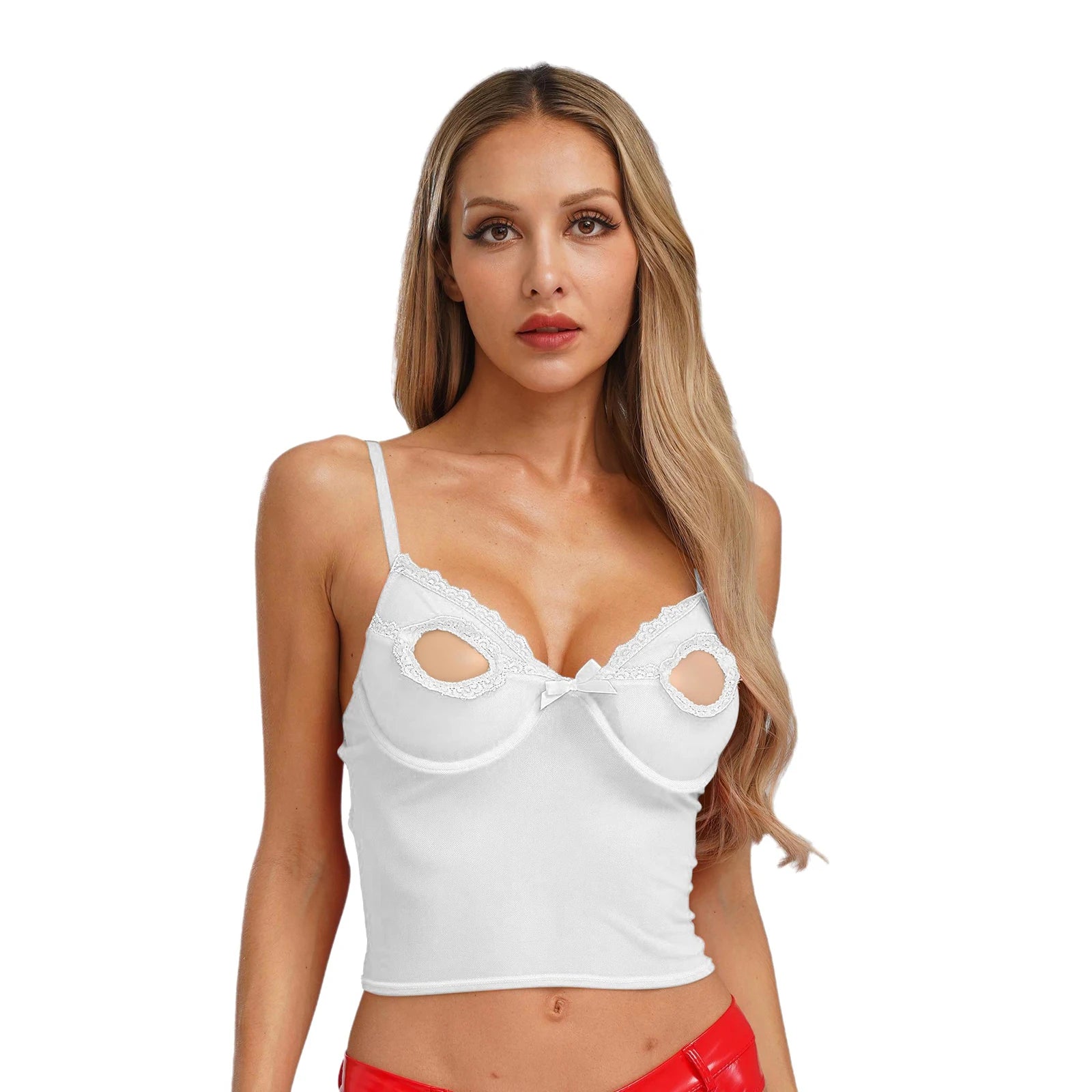 Women Bare Breast Exposed Cut Out Lace Bra Exotic Lingerie Porno Open Cup Bra Hollow Out Pad-free Underwired Brassier Vest Tops