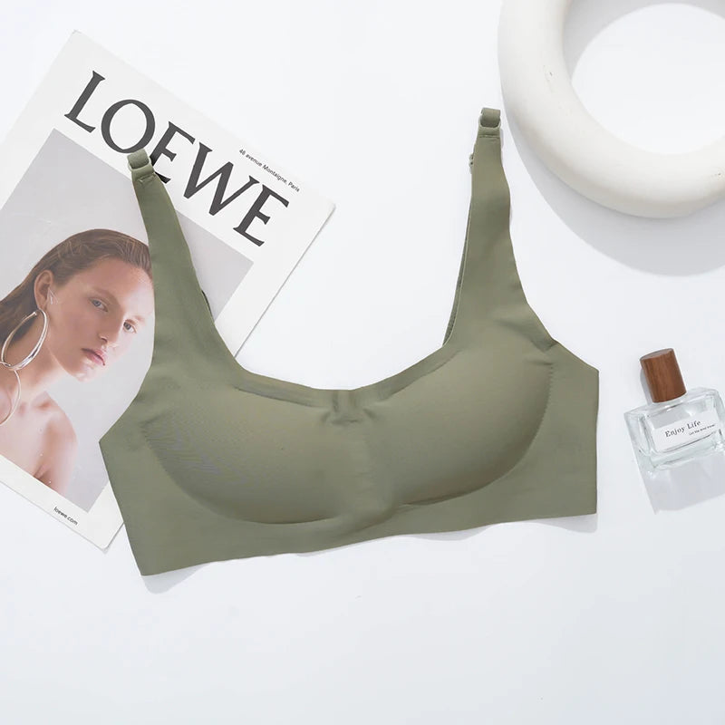 Seamless Bras For Women Square Neck Invisible Tops Push Up Bras Wire Free Underwear Soft Intimates Bralette Girls Sleep Lingerie