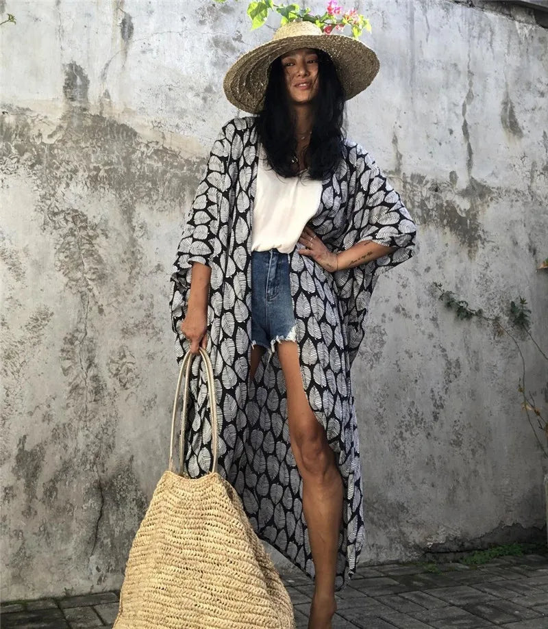 Women's Beach Cover Ups Button Down Sunscreen Bikini Swimwears Vacation Bamboo Maxi Sundress Oversized Bathing Suit Cover Ups