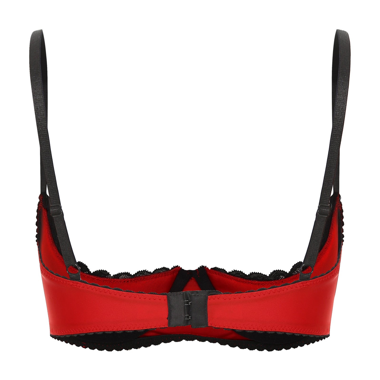Womens Bra Tops See Through Lace 1/4 Cups Balconette Bralette Padded Underwire Shelf Bra Tops Lingerie Bralette Sexy Underwear