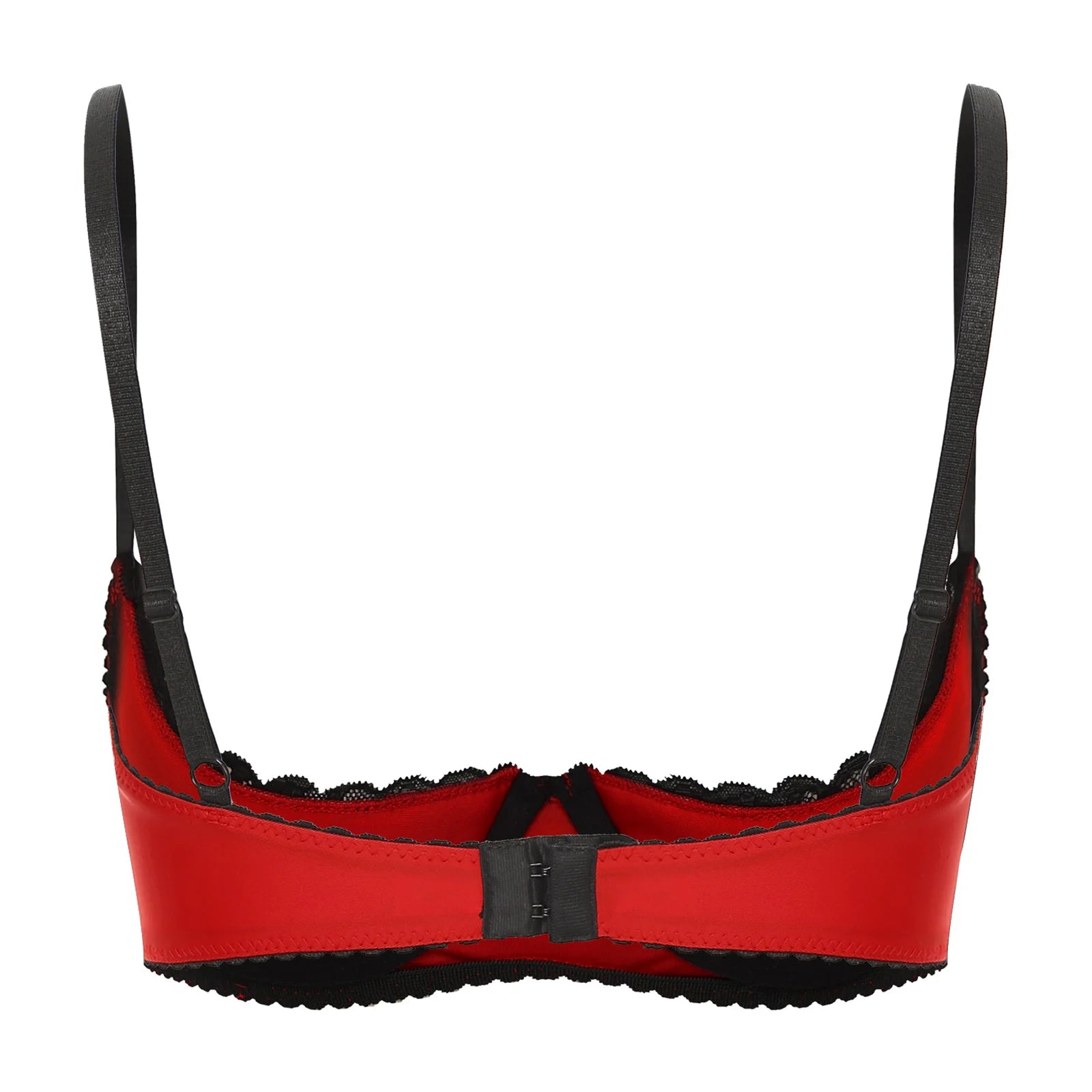 Womens Bra Tops Exposed Bralette Lingerie Adjustable Straps Underwire Half Cup Lace Push Up Balconette Bra Lingerie Underwear
