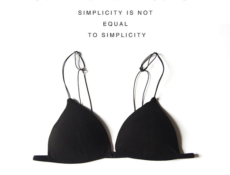 Bralette French Triangle Cup Bras for Women Comfort Cotton Bra Girl Summer Thin Soft Sexy Push Up Seamless Invisible Underwear