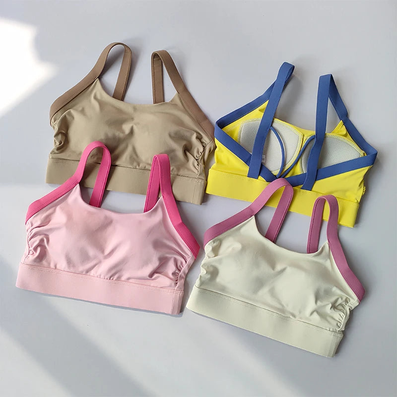 Sports Bra Crop Top Bras for Women Gym Tops Sexy Yoga Bra Open Back Workout Top Running Underwear Fitness Bra SportsTop 2024