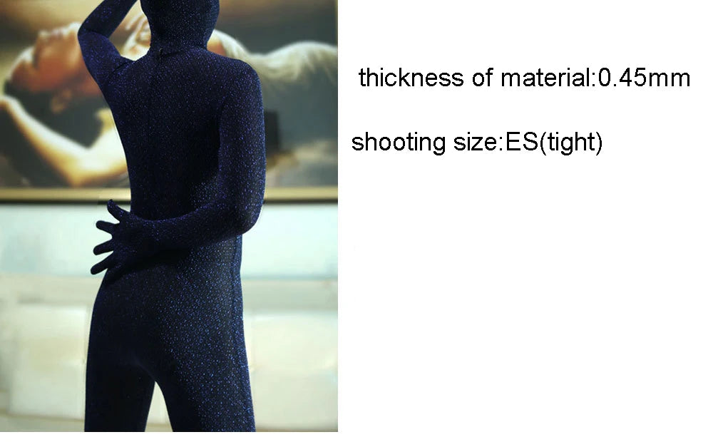 Separate Finger Hooded Catsuit Tights Full Coat Zentai Transparent Sexy Leotard Conjoined Jumpsuit Unitard Performance Overalls
