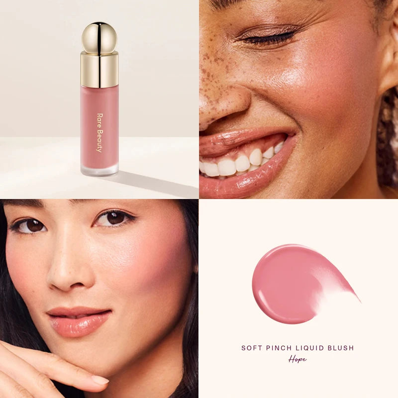 Rare Beauty Liquid Blush Silky and Glides On Smoothly Nature Long Lasting Plump Happy Hope Delight Stained Lipstick Gloss Makeup