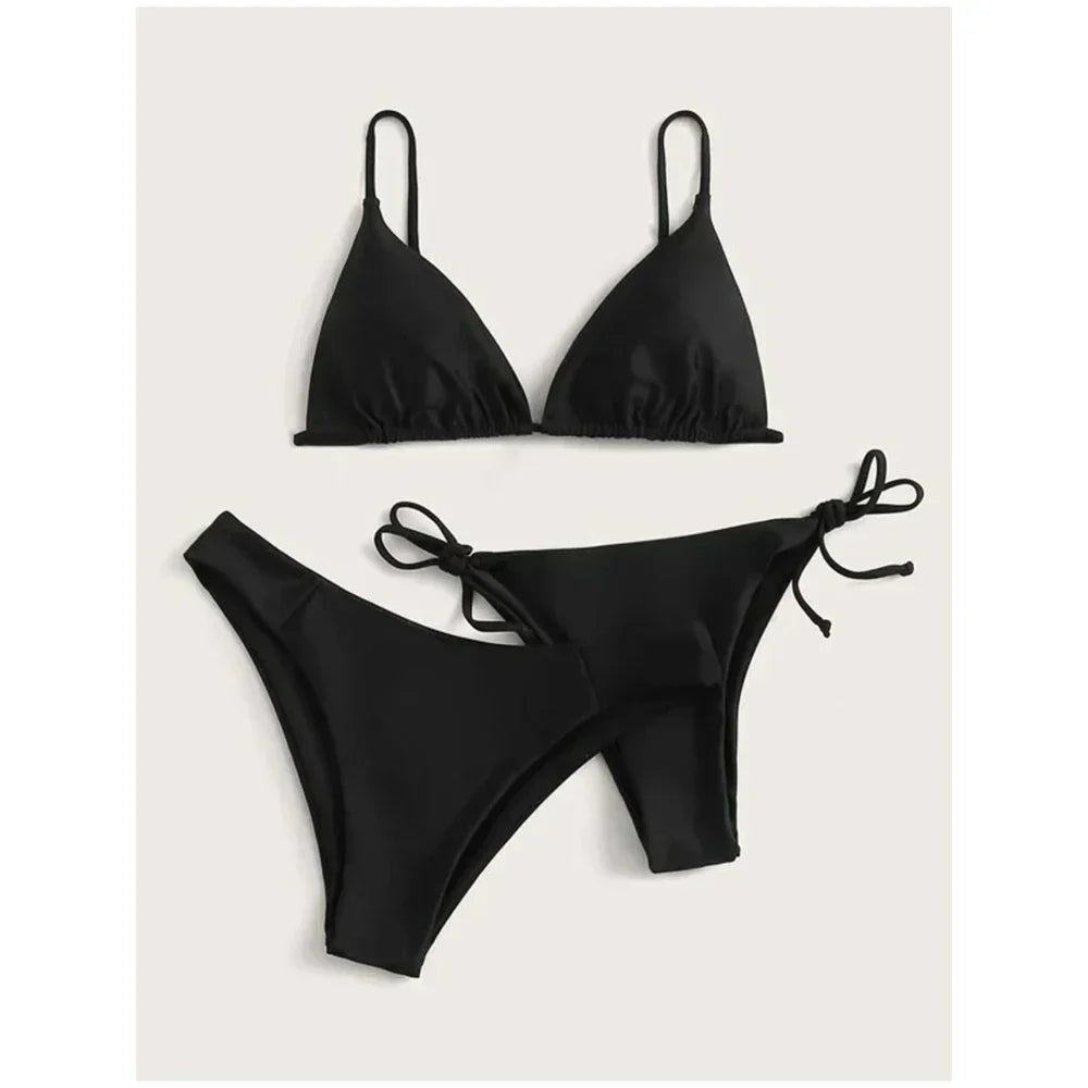 3 Pack Two Bottoms Push Up Bikini Sets Swimsuit For Women Sexy Low And Mid Waist Three Pieces Swimwear Bathing Suit