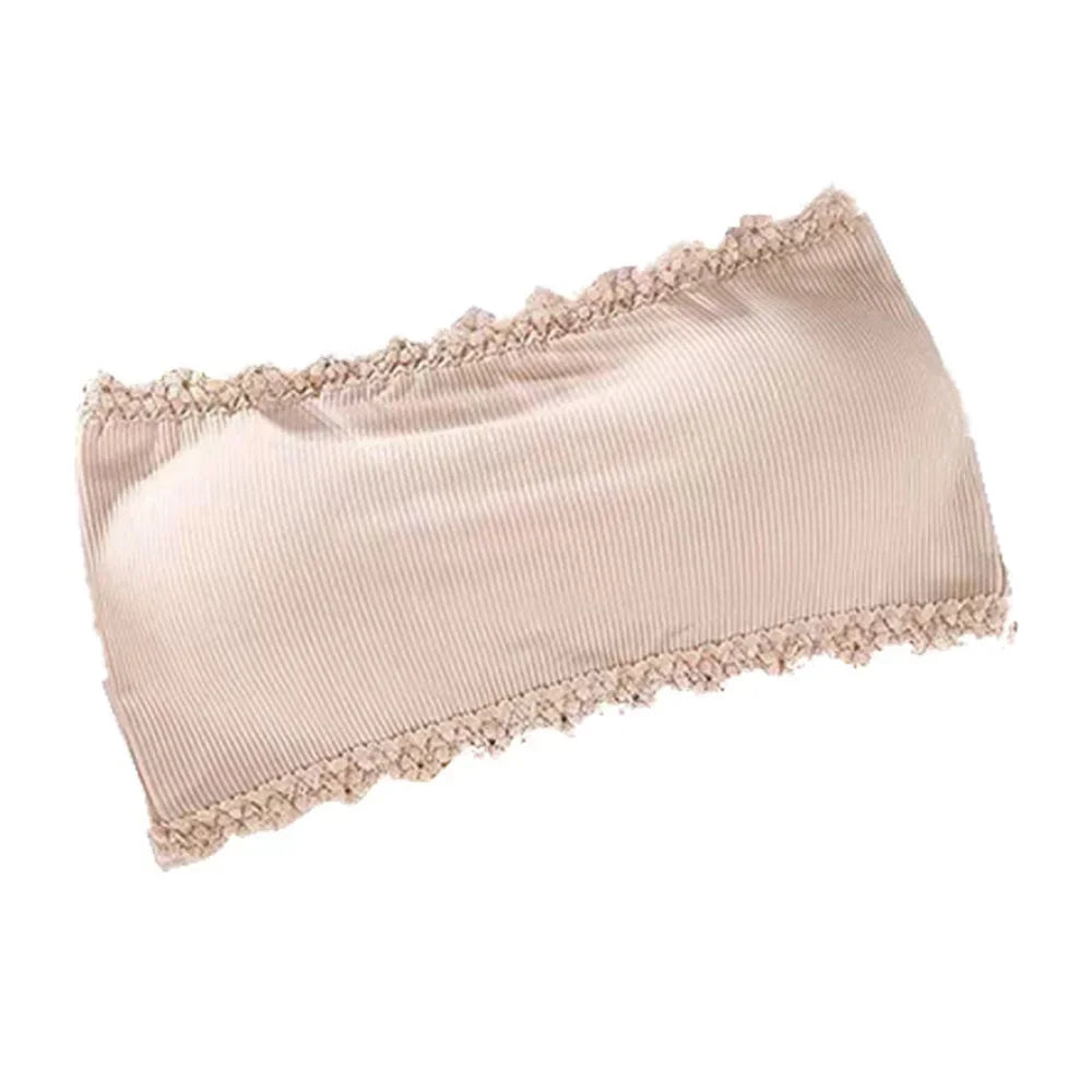 Invisible Strapless Bras Women'S Solid Color Wrapped Chest Sexy Tube Top Underwear Female Beautiful Tank Top Seamless Crop Top