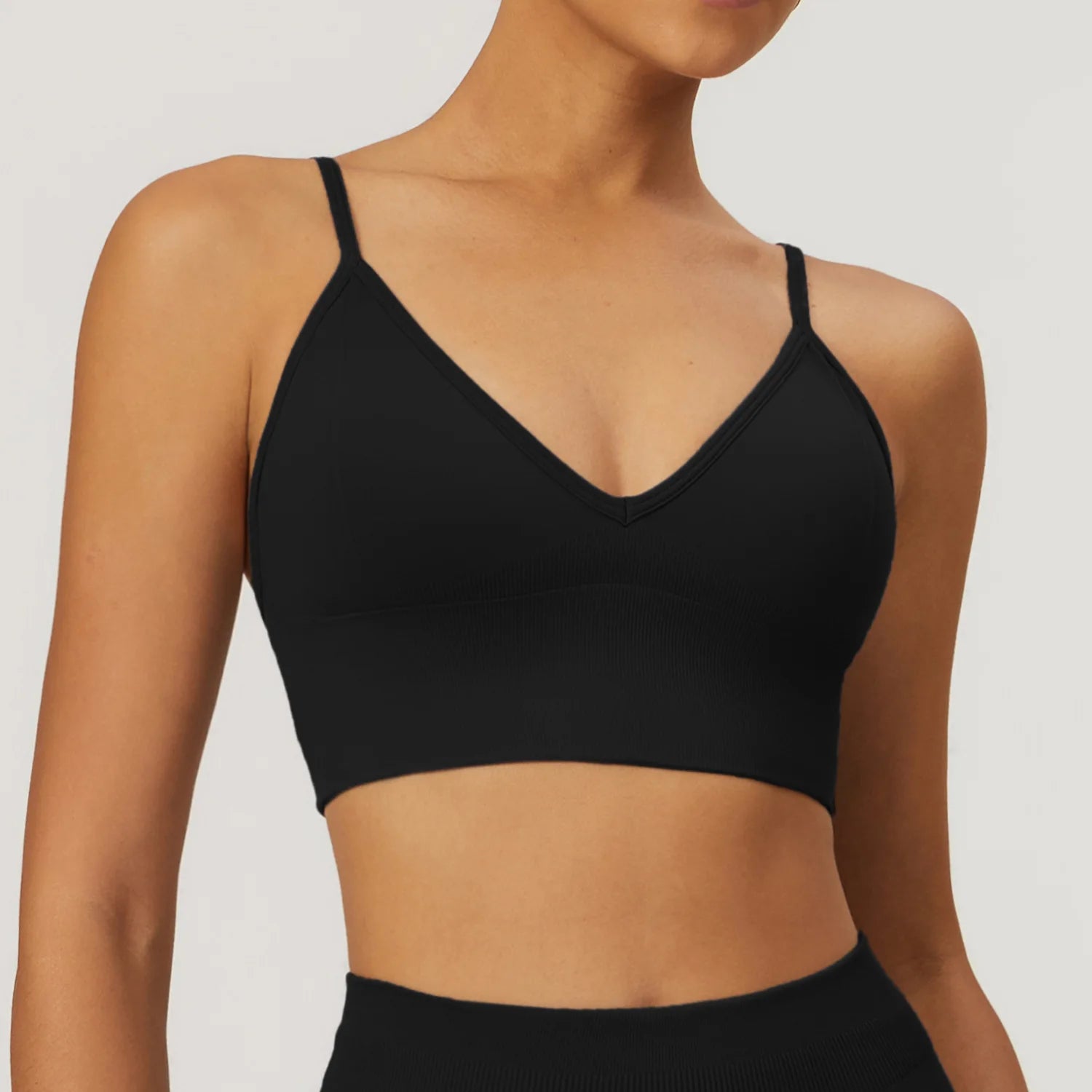 HBC Seamless Sports Bras for Women Fitness Yoga Bras With Removable Pads Adjustable Straps Gym Vest Top Bra Running Crop Top