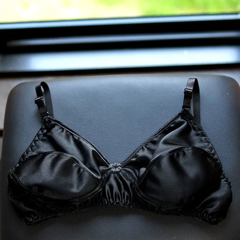 Nipple Coverage Thin Underwear Breathable Healthy 100% Mulberry Silk Double-Sided Silk Bra Wireless Sleep Bra