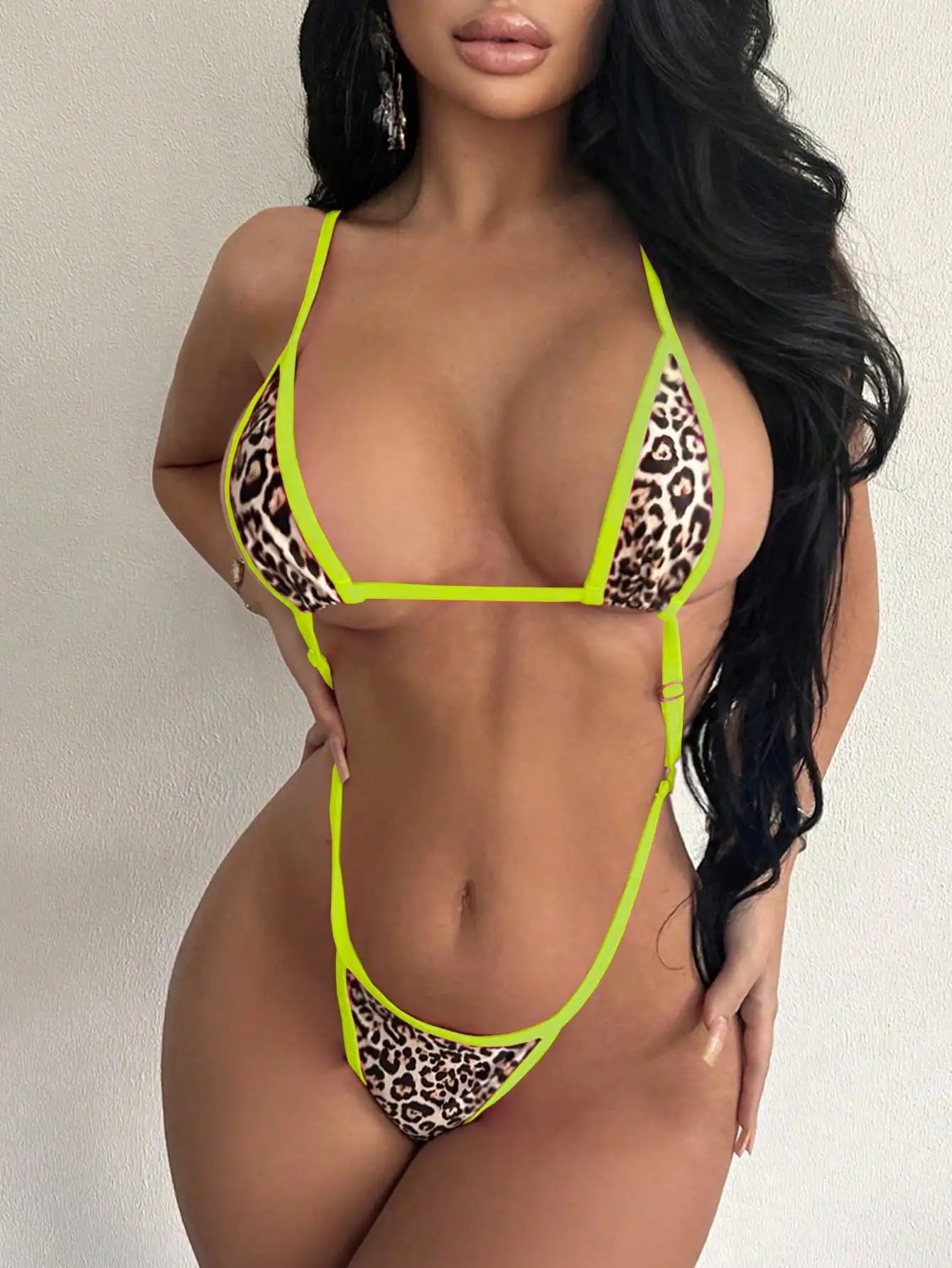 Sexy Lingerie One-Piece One-Piece Lingerie Set With A Three-Point Style Women's Leopard Print Sexy Lingerie Set