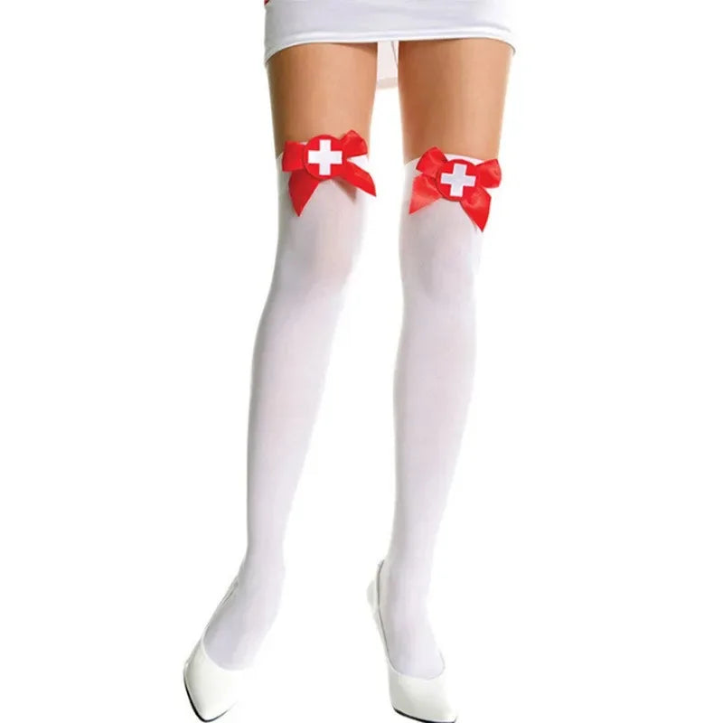 2027 Erotic Nurse Lingerie Set: See-Through Lace Bra, Panty & Garter Costume - Unleash Your Naughty Side