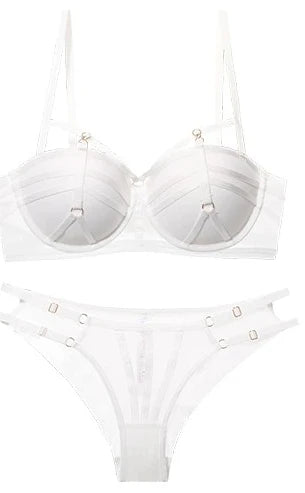 Push Up Bra Set French Lace Small Bust Balconette Soft Underwire Natural Lift Anti Sag Strappy Back Lingerie Daily Wear Comfort