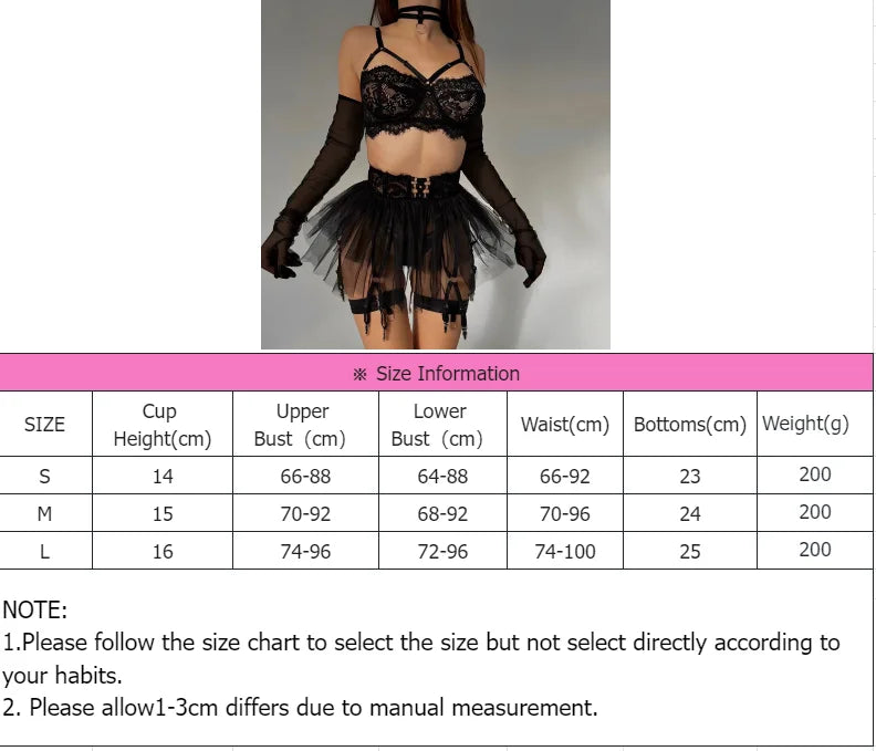 Lace Lingerie With Long Gloves See Through Bra Ruffle Suspenders Fantasy Underwear Sexiest Fancy Erotic Outfits fishnet bodysuit