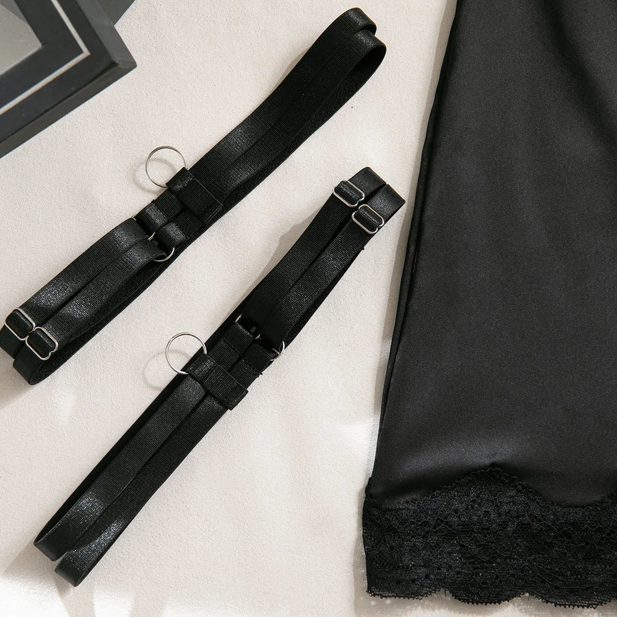 4 Pieces Sexy Lingerie Sets Women Hot Halter Lace Bra and Panty Garters Mini Skirt Set Sissy Erotic Costumes Romantic Underwear