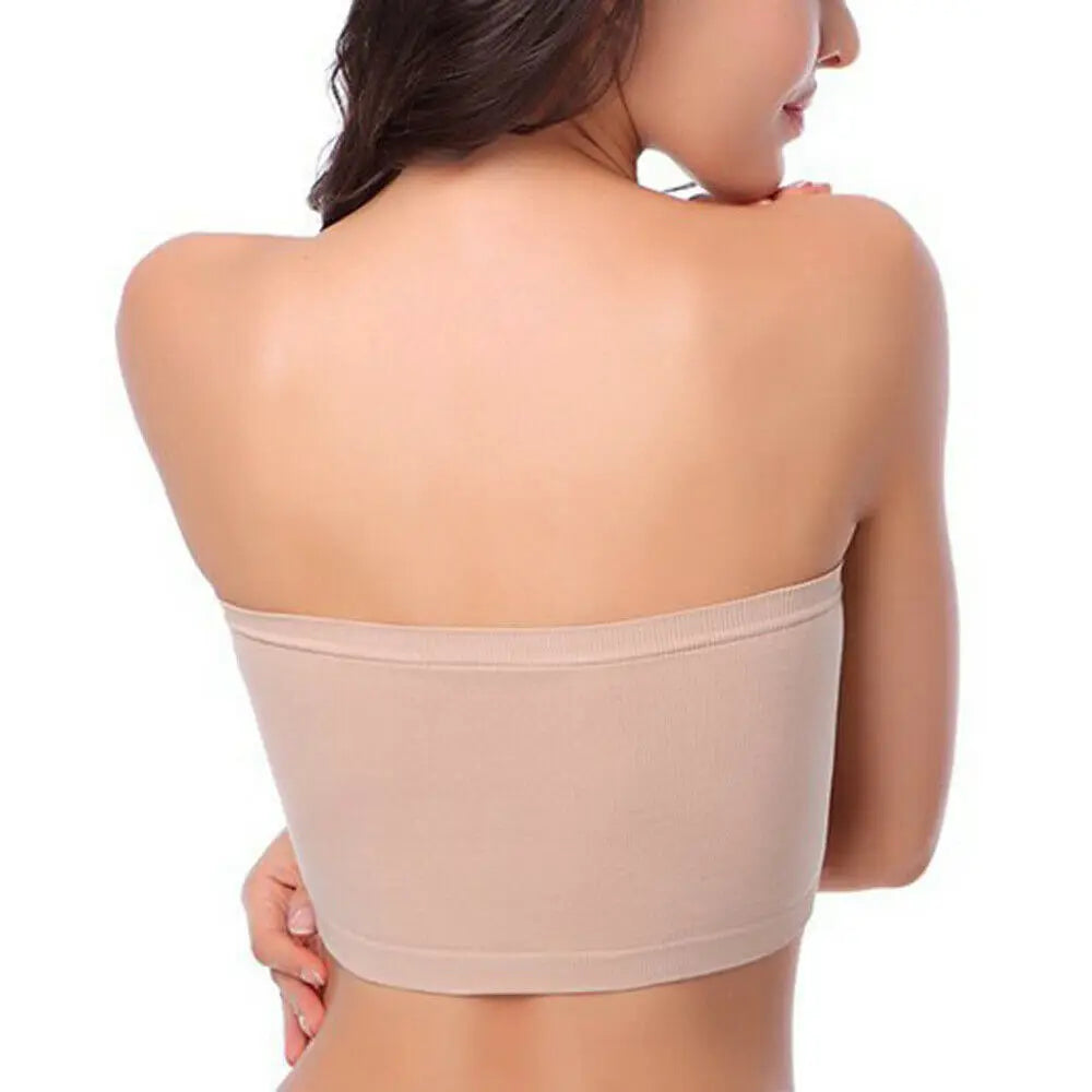 DOIAESKVE Large Size plus Wireless Tube Top Strapless Bra Women's Seamless Bandeau Bra Comfortable Underwear for Big Size Women