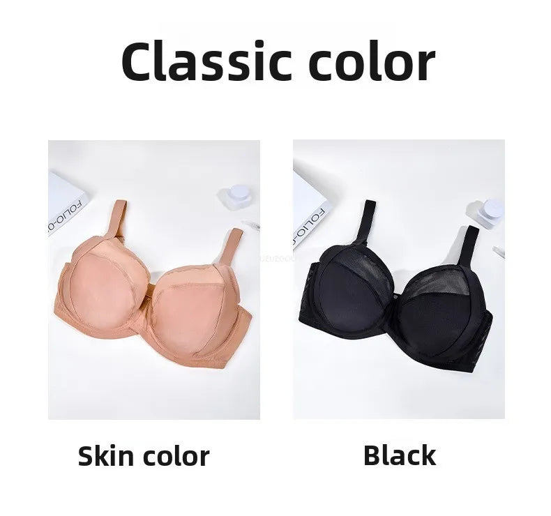 Plus Size Minimizer Bra Full Coverage Lift Support for Large Bust Wirefree Comfort Breathable Mesh Anti-Sagging E F G H I Cup