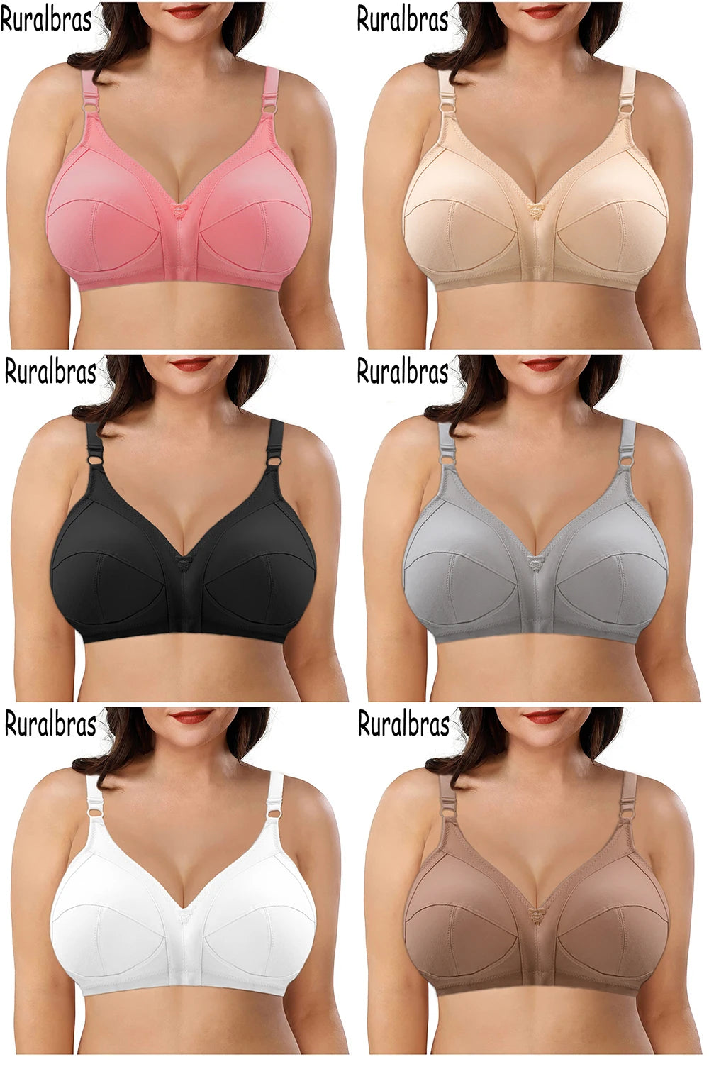Large Size Bra 36-50 C D E D Cup Bras for Women Push Up Seamless BH Non-padded Ladies Sexy Full Cup Underwear Plus Size Bra C01