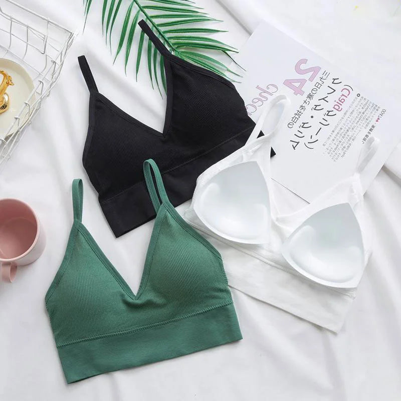 Sexy Sports Bra for Woman Solid Seamless Wireless Cami Bra Bralette Tops U Beautiful Back Comfortable Lingerie Bra