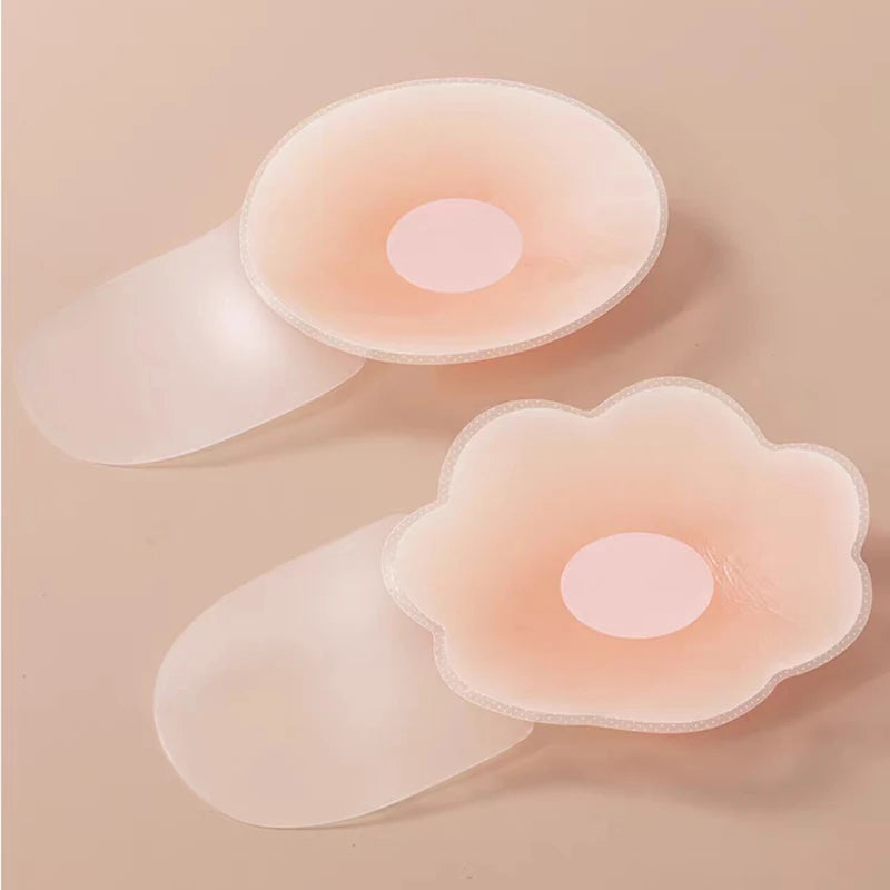 1pair Silicone Nipple Cover Lift Up Bra Sticker Adhesive Invisible Bra Breast Pasty Women Chest Petals Reusable Strapless Bras