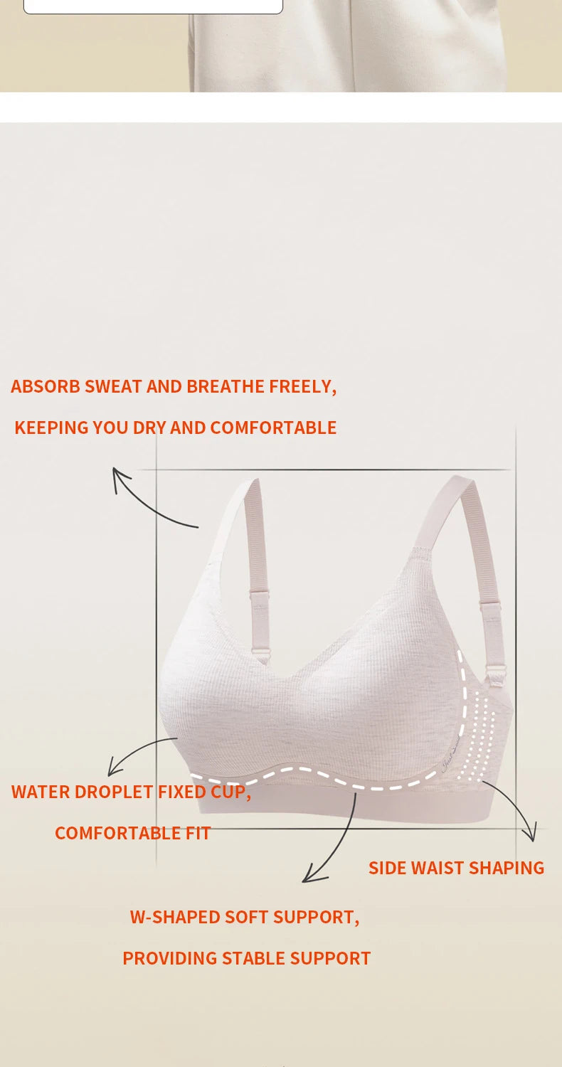 Wireless Push Up Bra Women Soft Breathable Brassiere High Stretch Daily Lingerie