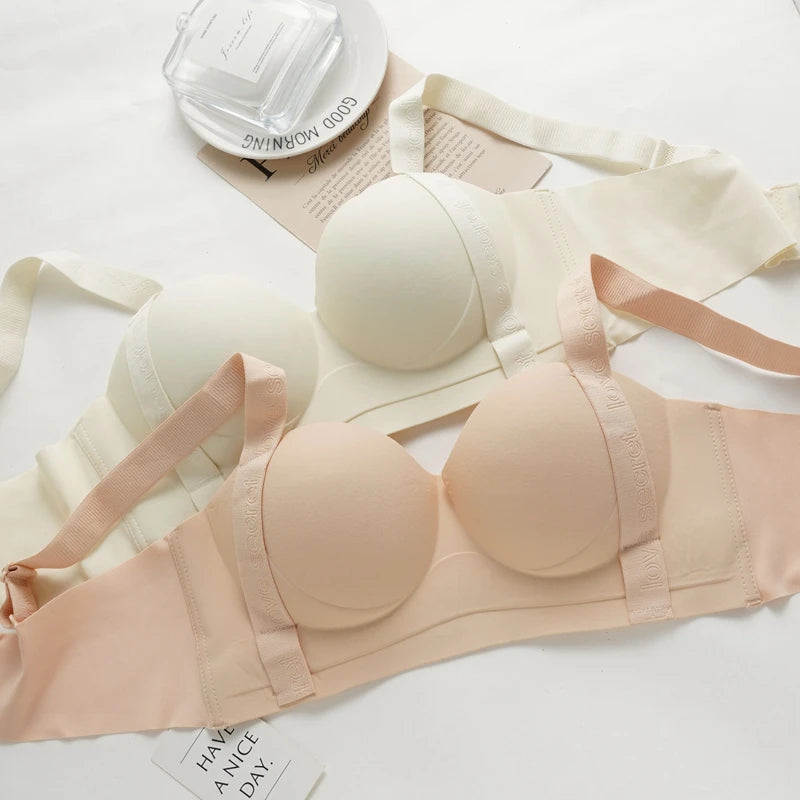 Women's Seamless Push Up Bras Lift Bra Wide Strap Bra Big Size Anti Sagging Side Underwear Female Soft Support Bra