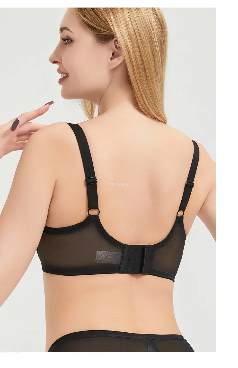 Plus Size Minimizer Bra Full Coverage Lift Support for Large Bust Wirefree Comfort Breathable Mesh Anti-Sagging E F G H I Cup